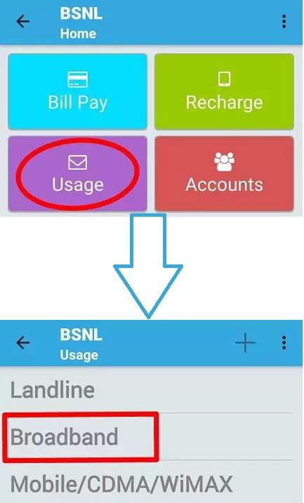 BSNL Data Usage Check using My BSNL App