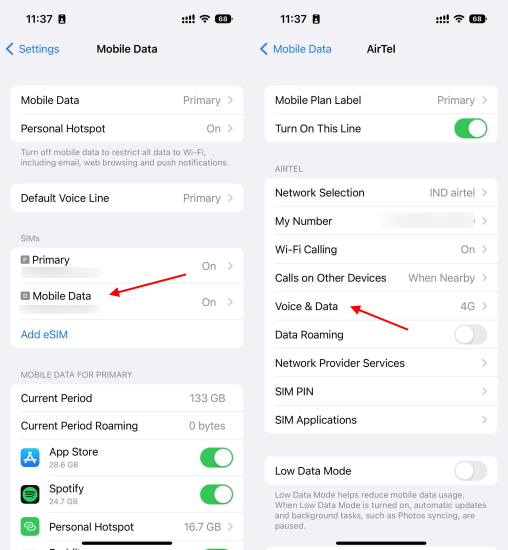 activate 5g simcard on iPhone