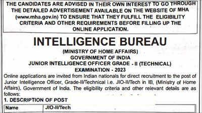 Key Requirements for IB JIO Recruitment⁤ 2023